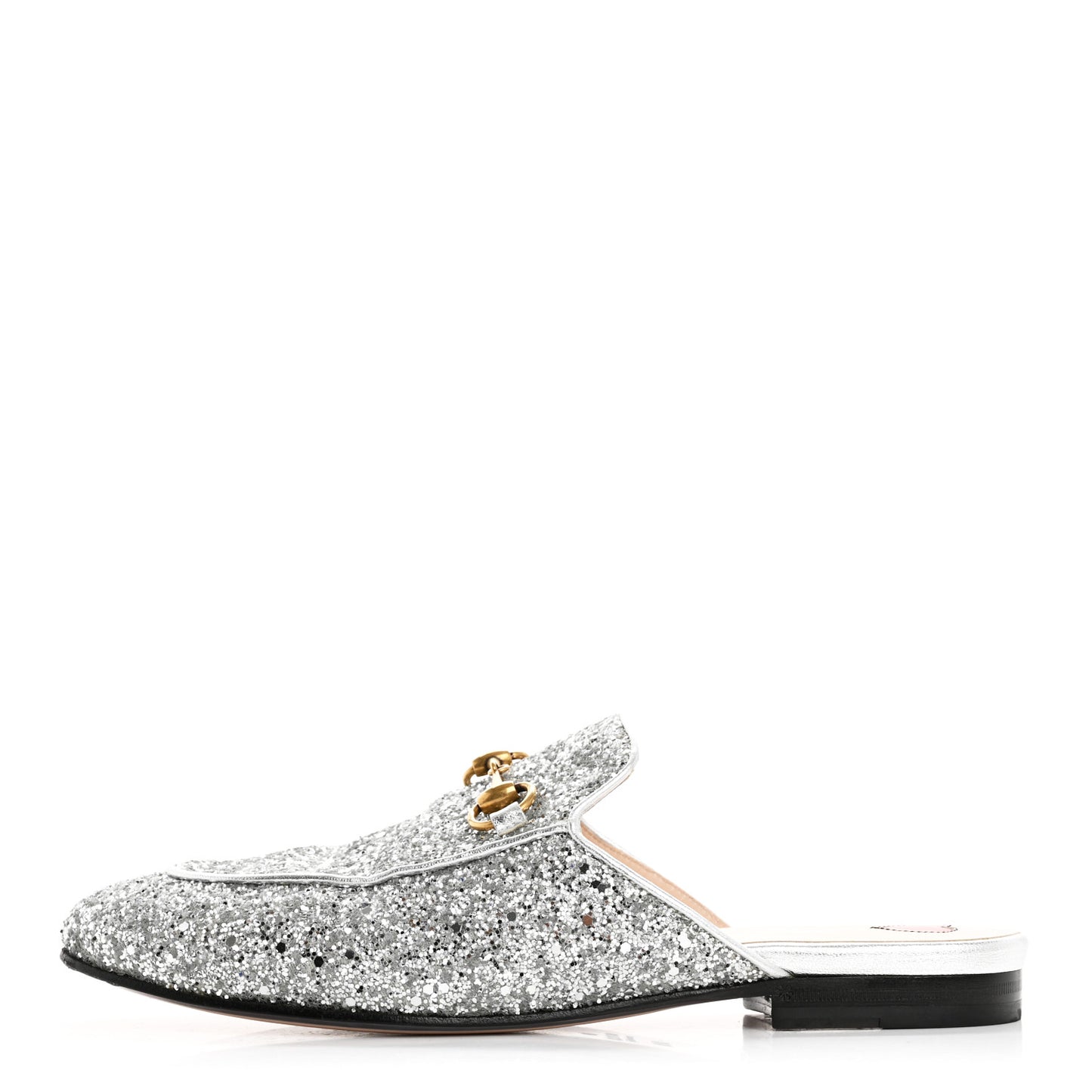 Glitter Womens Princetown Slippers 36.5 Silver