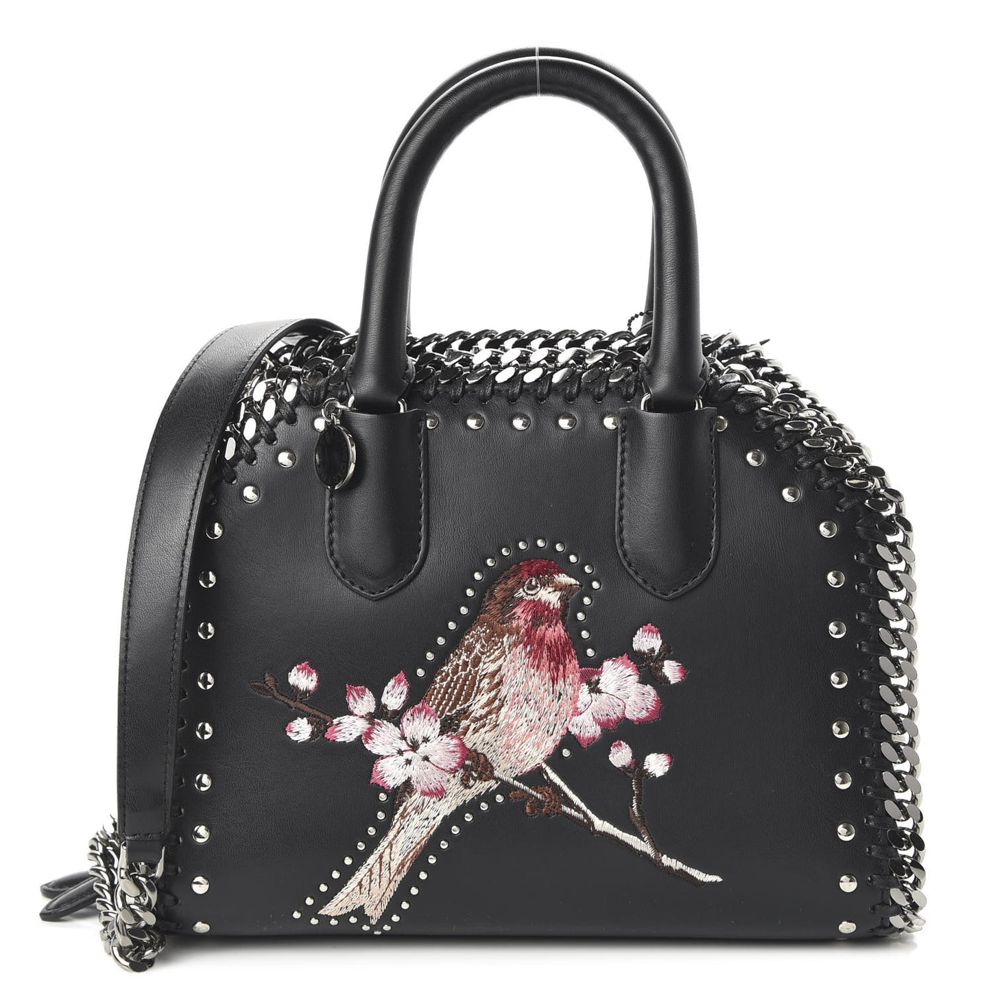 Eco Alter Nappa Mini Falabella Box Bird Top Handle Bag Black