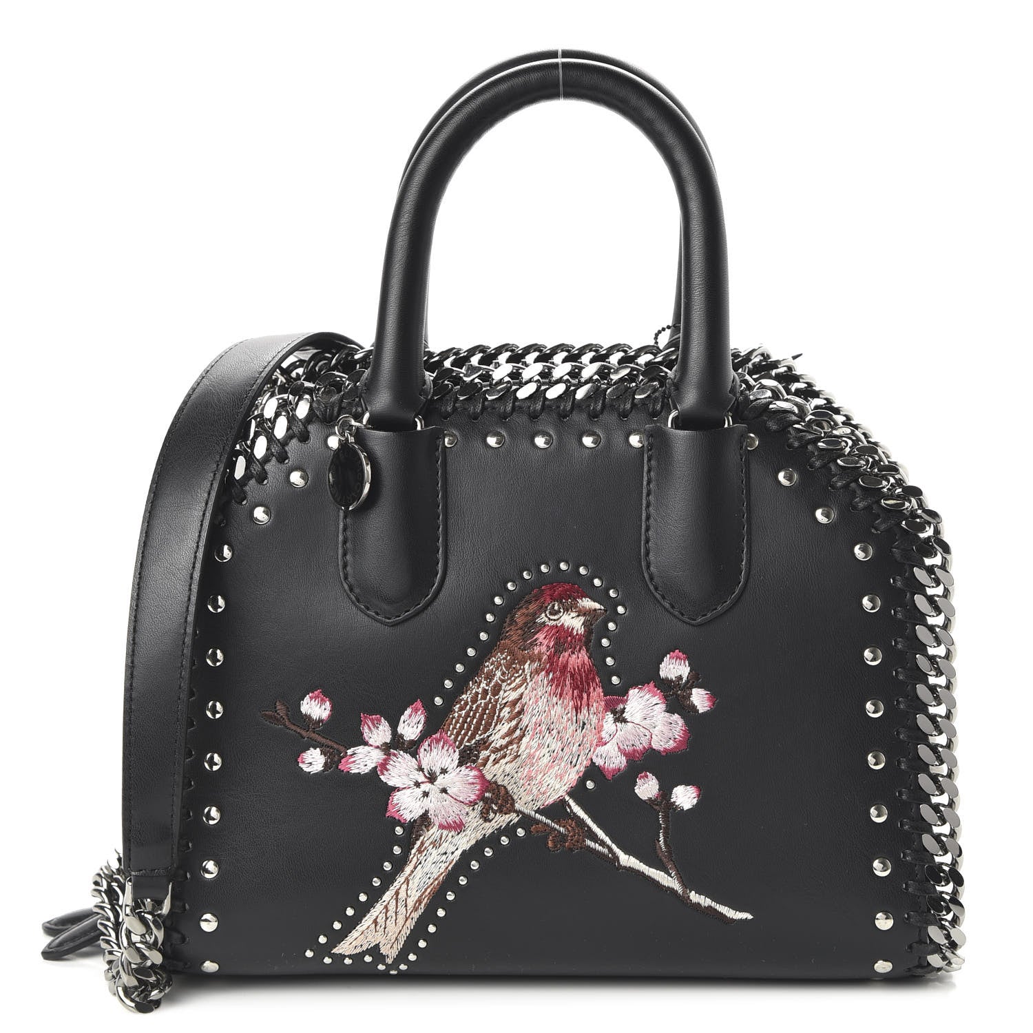 Stella McCartney Eco Alter Nappa Mini Falabella Box Bird Top Handle Bag Black 1 of 9