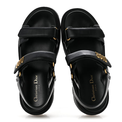 Christian Dior Lambskin Dioract 10mm Sandals 38 Black 2 of 10