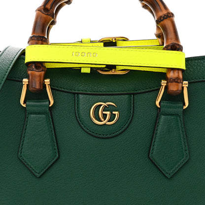Gucci Wonka Grain Calfskin Small Diana Tote Bag Green Yellow Fluo 8 of 10