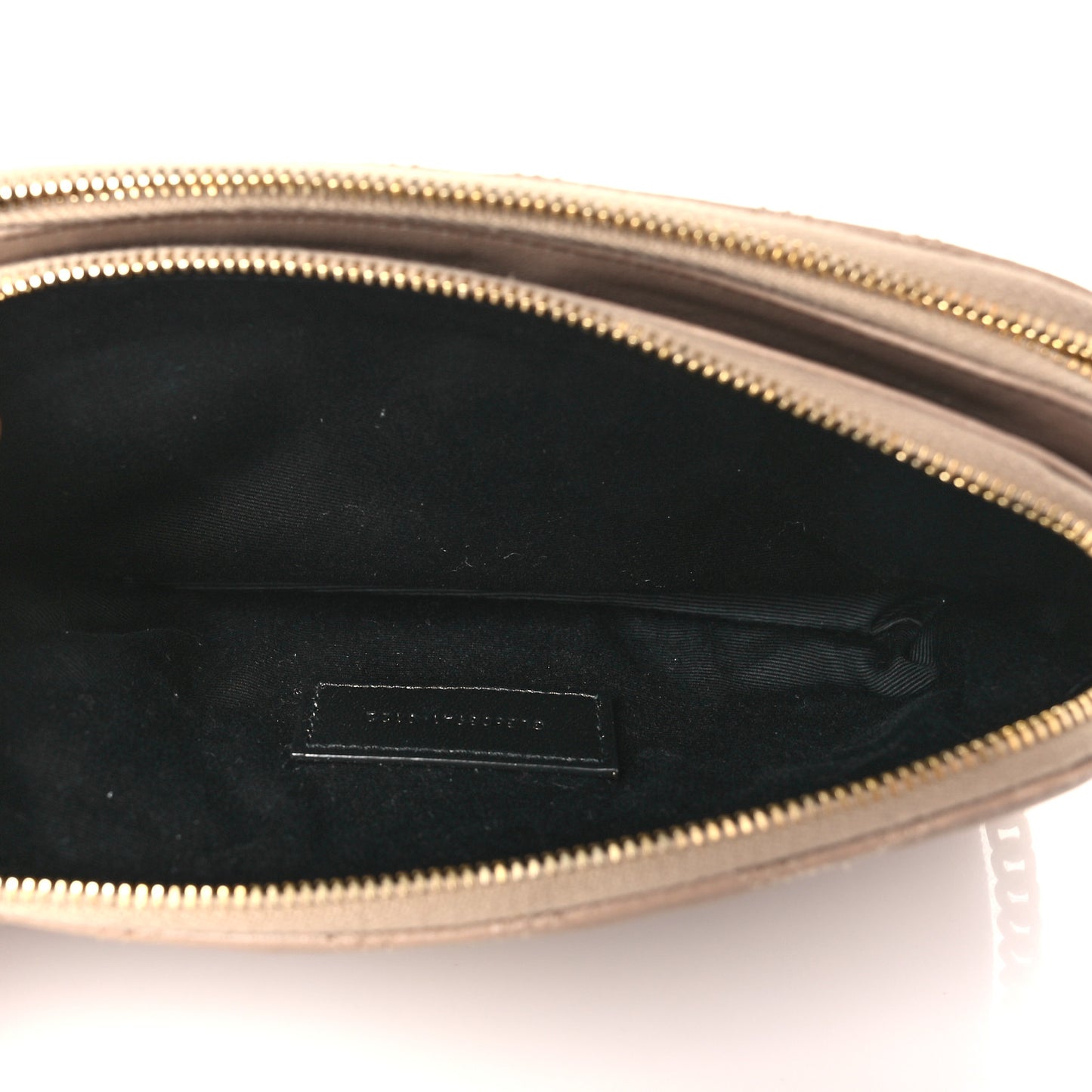 Grained Lambskin Quilted Mini Becky Double Zip Bag Natural Tan