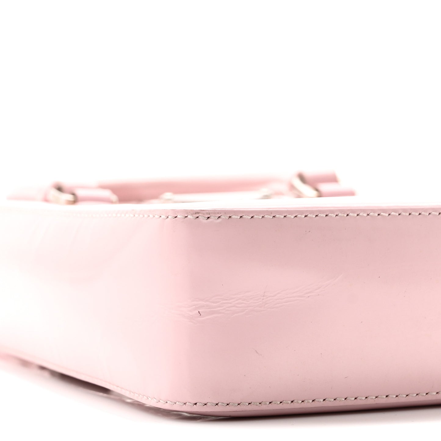 Spazzolato Triangle Small Double Handle Crossbody Tote Alabastro