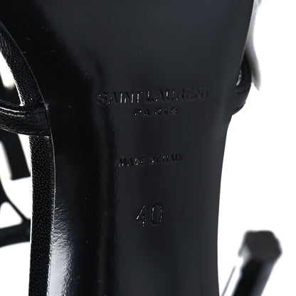 Saint Laurent Patent Calfskin Cassandra 110 Sandals 40 Black Gold 8 of 10