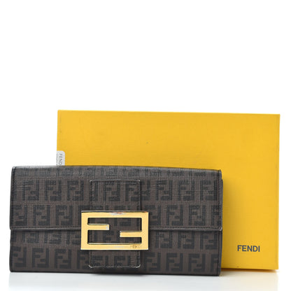 Fendi Zucchino Spalmati Forever Continental Wallet Moro Black 8 of 8
