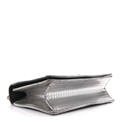 Christian Dior Metallic Patent Micro-Cannage Medium Diorama Flap Bag Silver 4 of 14