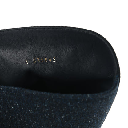 Chanel Suede CC Boots 37.5 Navy Blue 7 of 10