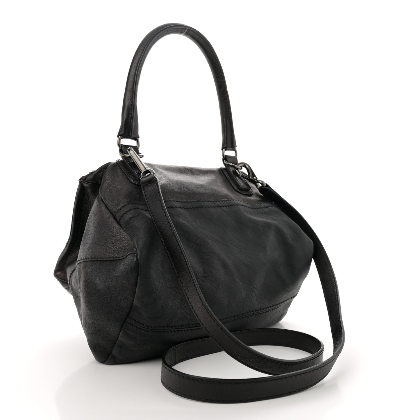 Calfskin Patchwork Small Pandora Black