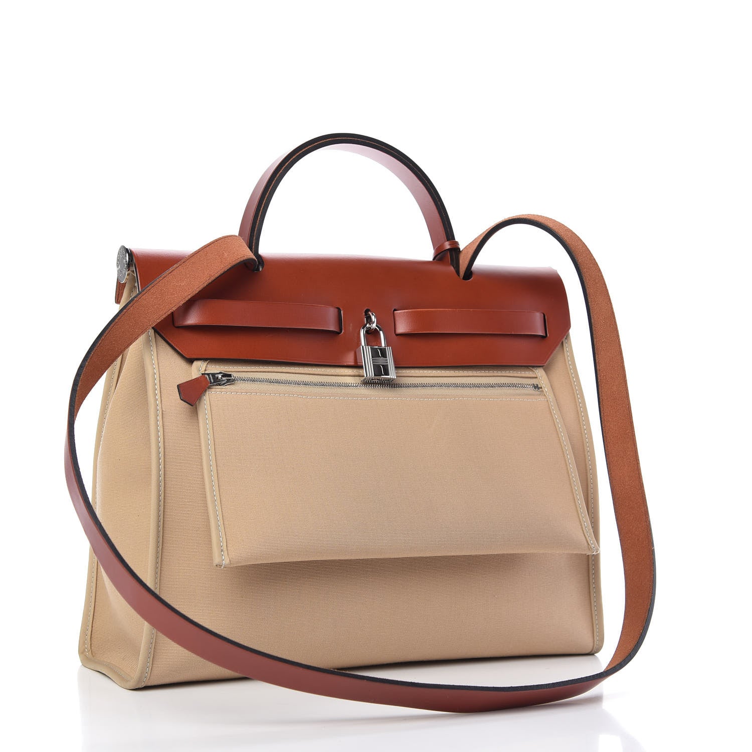 Hermes Vache Hunter Toile Herbag Zip 31 PM Trench Cuivre 3 of 10