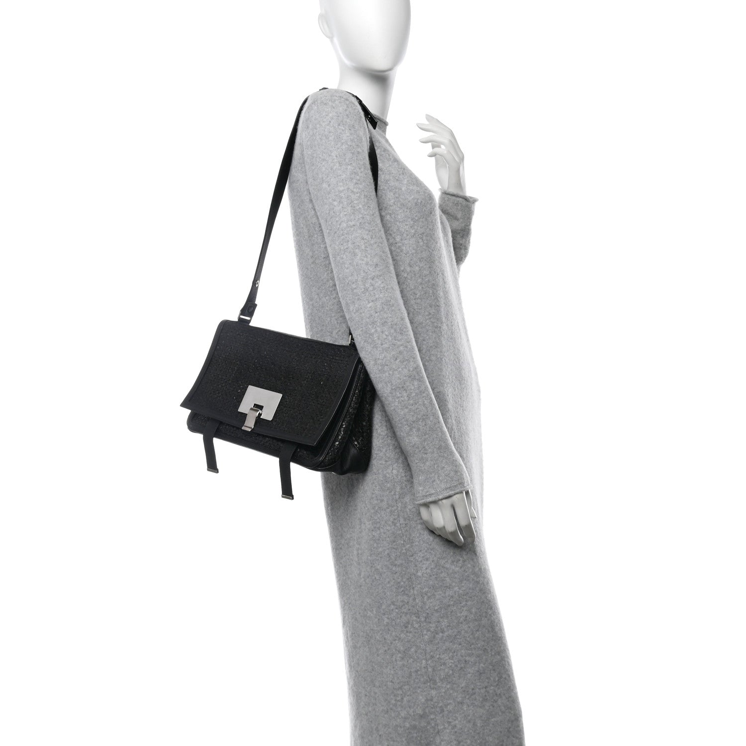 Proenza Schouler Calfskin Woven Small Lunch Bag Black 2 of 12