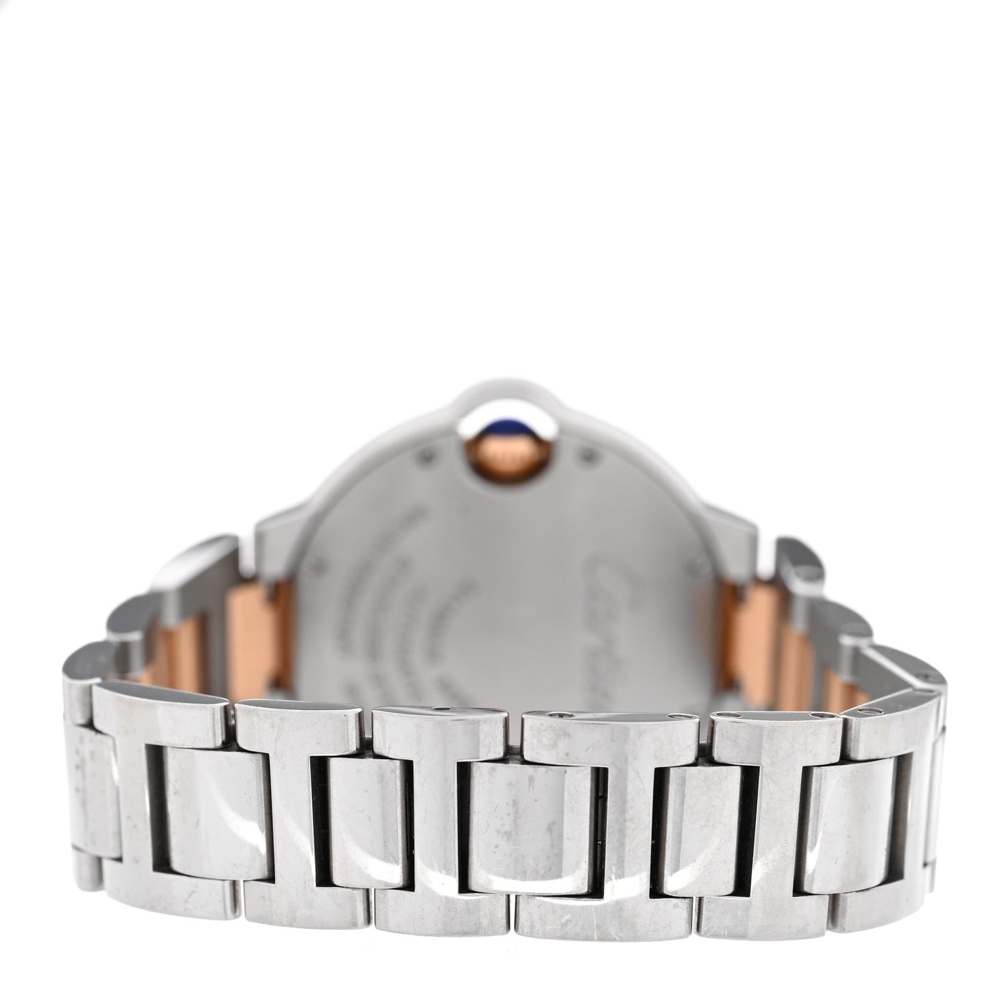 Stainless Steel 18K Pink Gold Pink Mother of Pearl 33mm Ballon Bleu De Cartier Automatic Watch