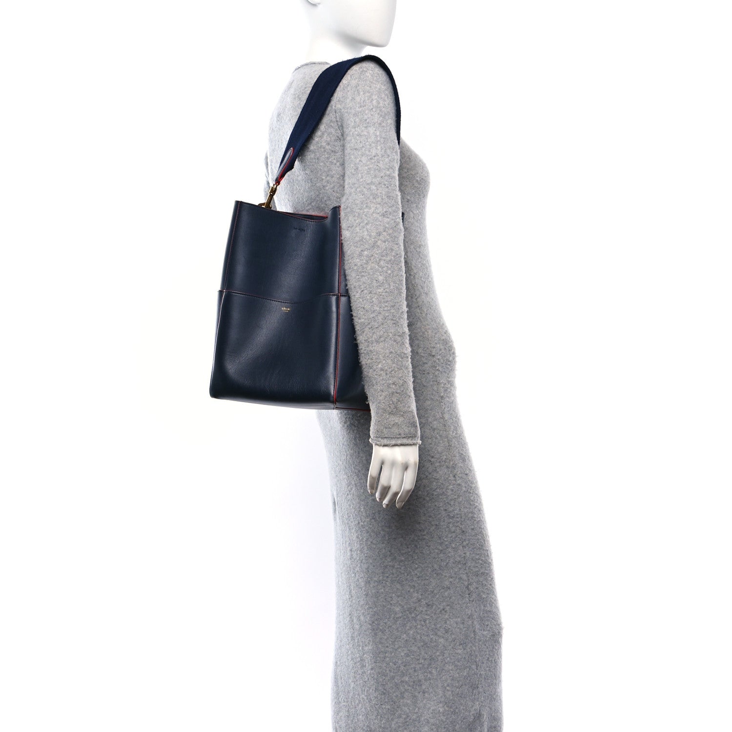 Celine Supersoft Calfskin Sangle Bucket Bag Navy 2 of 14