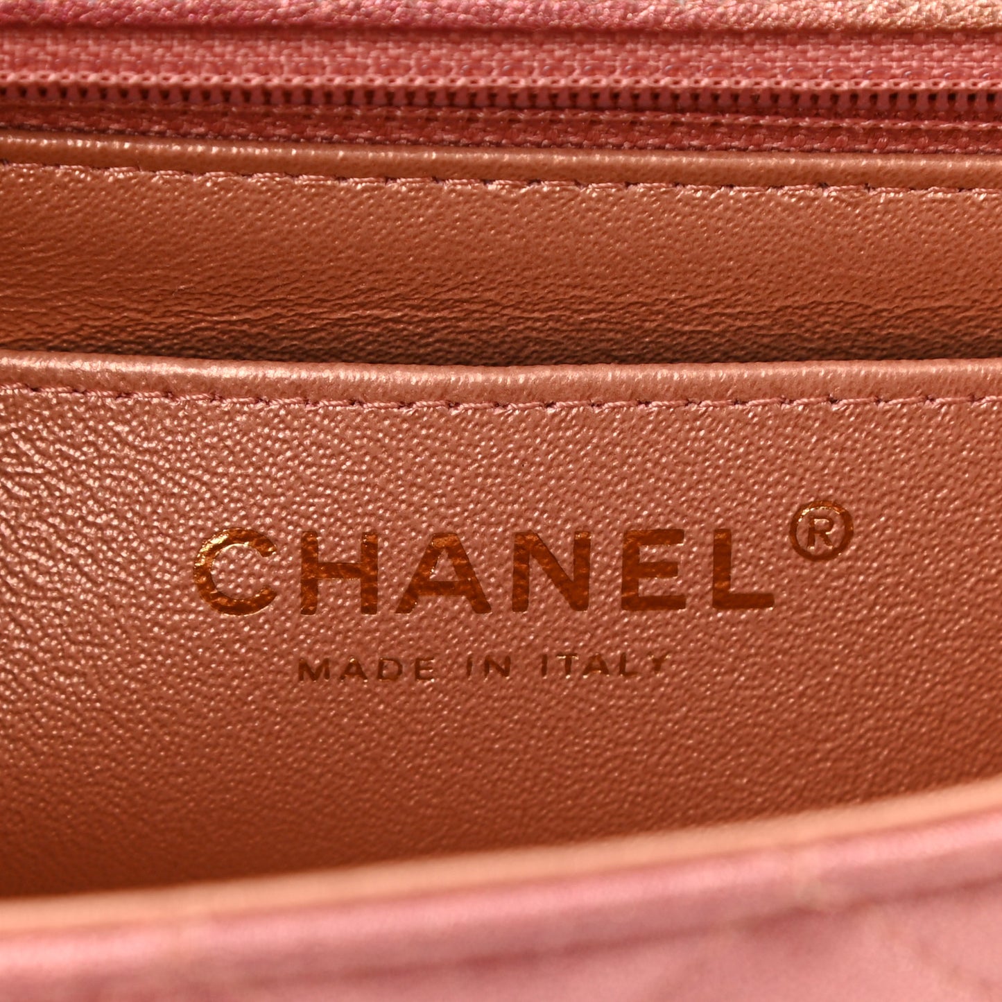 Metallic Lambskin Quilted Ombre Mini Rectangular Flap Pink