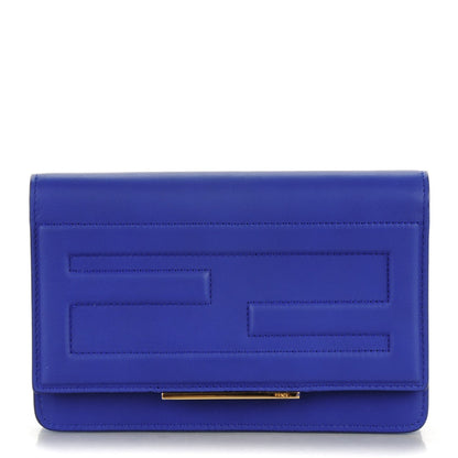 Fendi Vitello Flamingo Tube Wallet on Chain Blue Neon 1 of 7