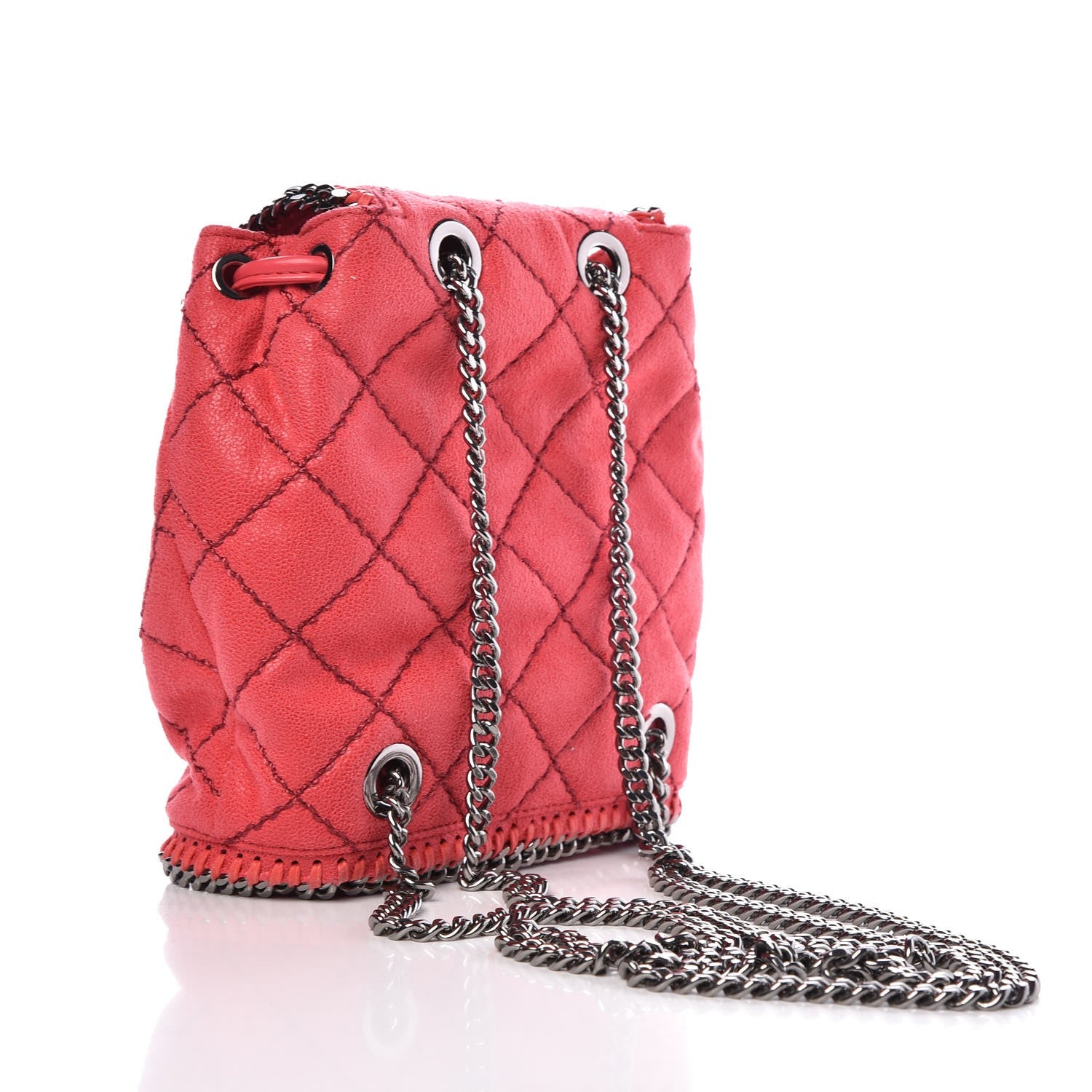 falabella quilted mini backpack Stella McCartney Shaggy Deer Quilted Mini Falabella Backpack Pink Fluo  307853 – FASHIONPHILE