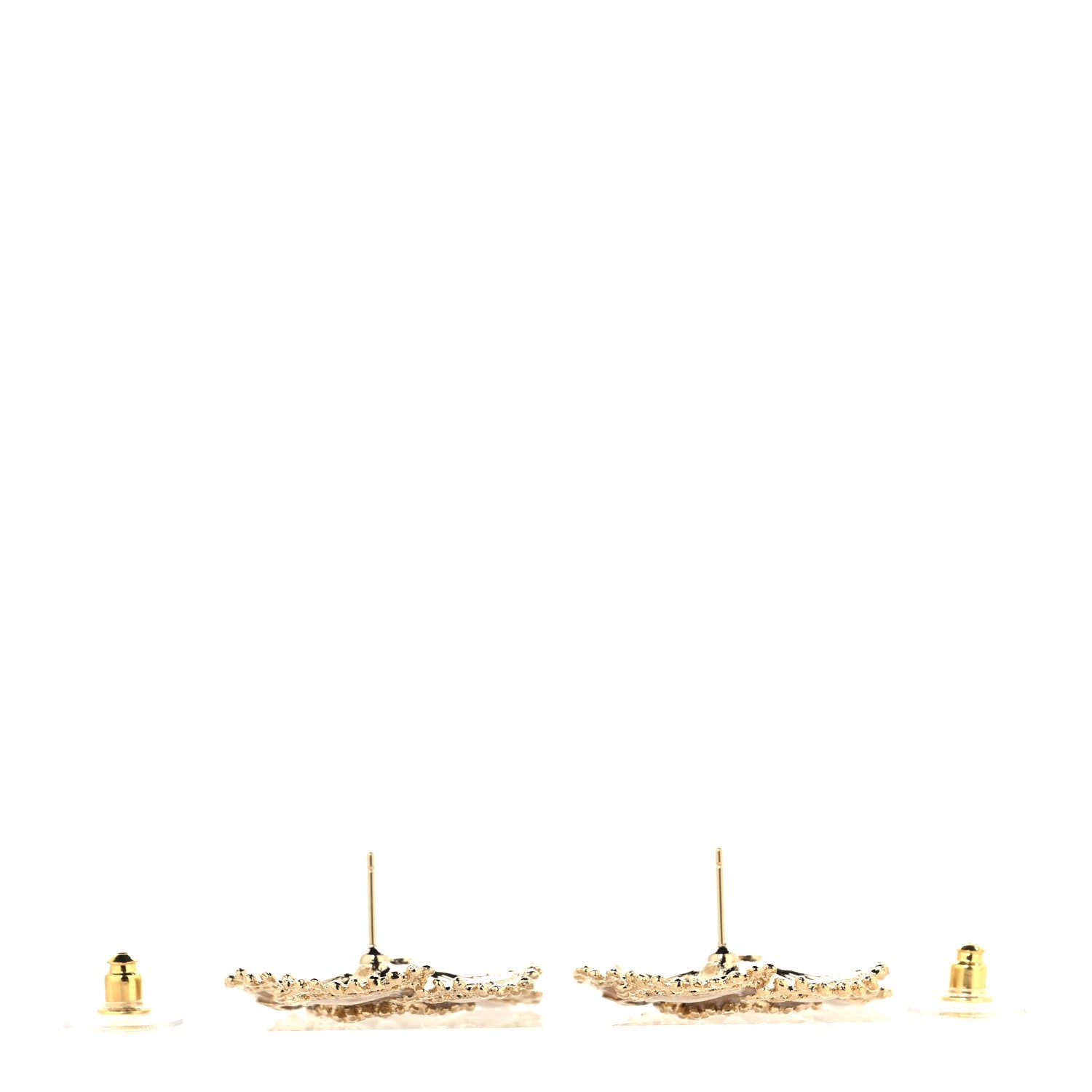 Chanel Pearl CC Camellia Earrings Gold 3 of 4