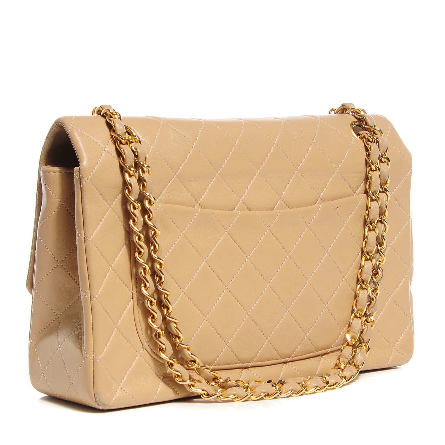 Chanel Lambskin Quilted Medium Single Flap Beige 3 of 10