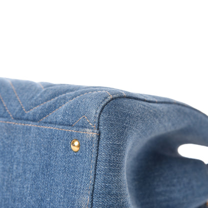 Gucci Denim Matelasse Small Pearly GG Marmont Tote Blue 10 of 13