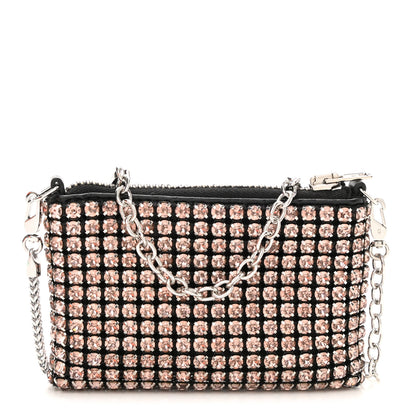 Alexander Wang Mesh Crystal Rhinestone Nano Heiress Pouch Pink 1 of 9