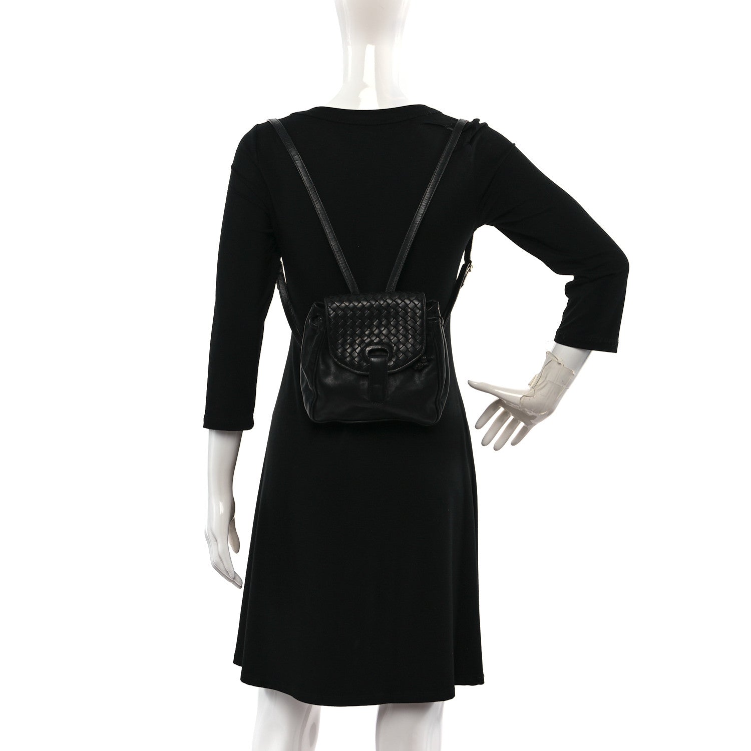 Bottega Veneta Nappa Intrecciato Small Backpack Black 2 of 12