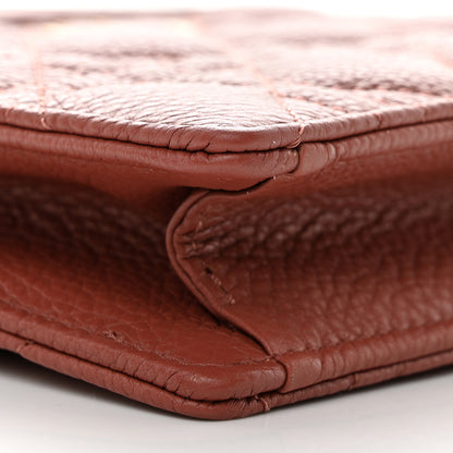 Christian Dior Calfskin Cannage Caro Zipped Pouch With Chain Rust 9 of 10