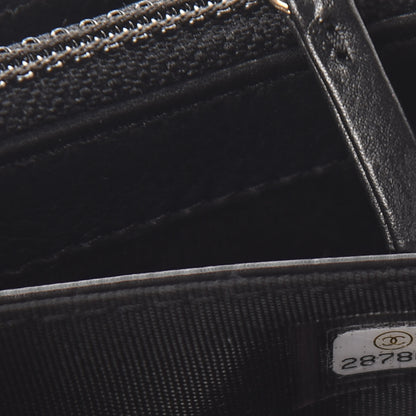 Chanel Calfskin Quilted Pearl CC Medium Flap Wallet Black 8 of 9