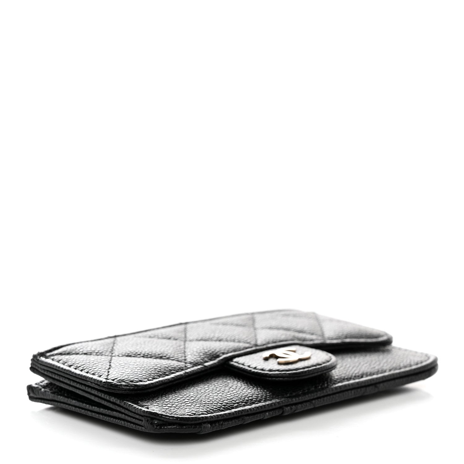 Chanel Caviar Quilted Flap Zip Card Holder Black 4 of 8