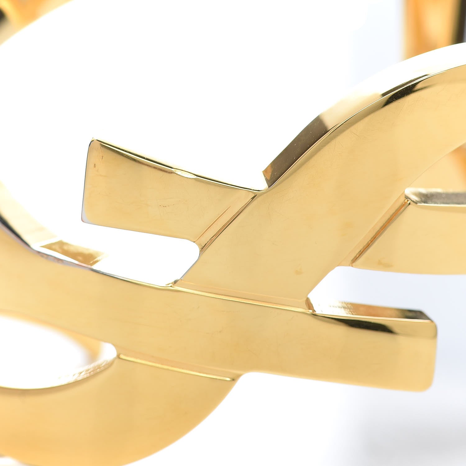 Saint Laurent Brass Monogram Medium Cuff Bracelet Gold 5 of 7