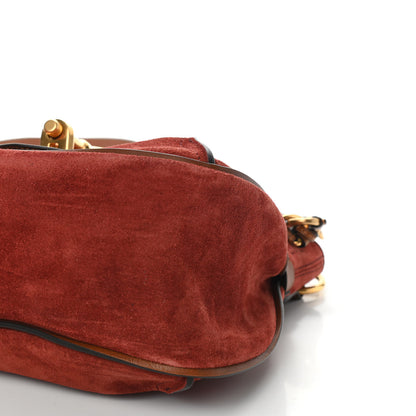 Chloe Suede Small Lexa Shoulder Bag Sienna Red 8 of 10