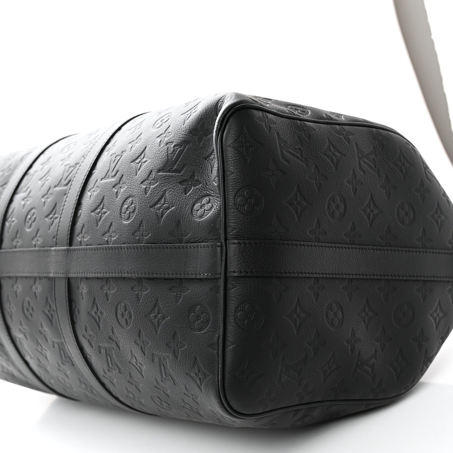 Louis Vuitton Calfskin Shadow Monogram Keepall Bandouliere 50 Black 8 of 9