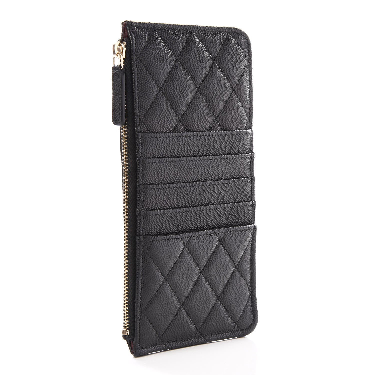 Chanel Caviar Quilted Classic Flat Wallet Pouch Black 2 of 10