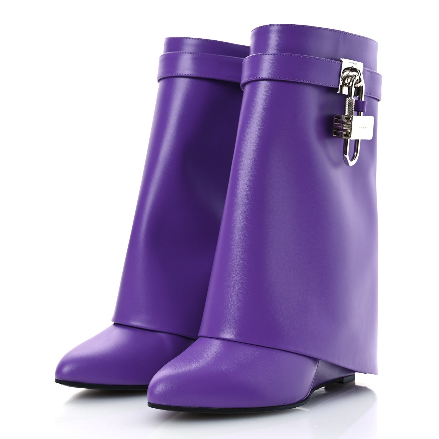 Givenchy Calfskin Shark Lock Ankle Boots 39.5 Ultraviolet 4 of 13