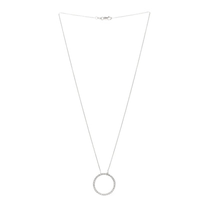 Roberto Coin 18K White Gold Diamond .42ctw Circle Pendant Necklace 3 of 5