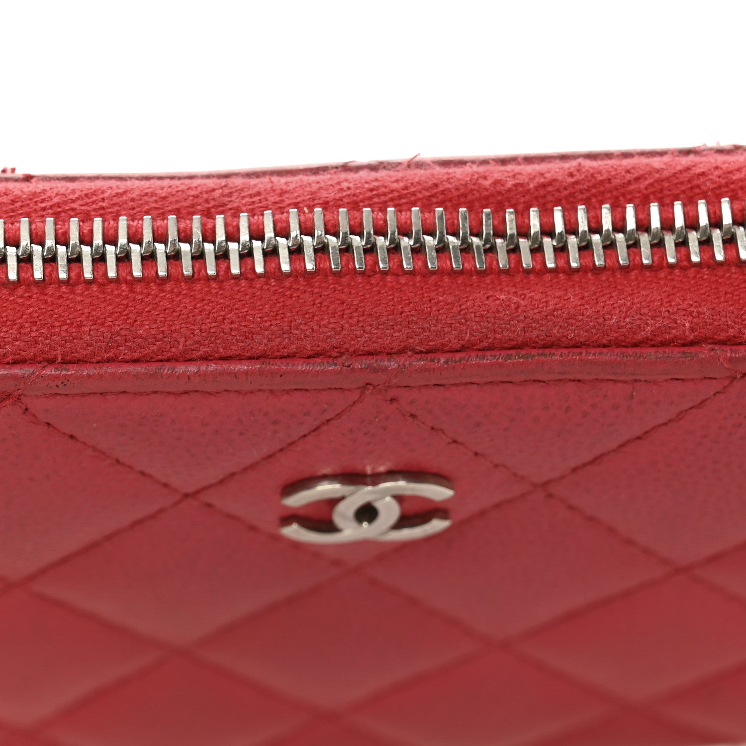 Chanel Caviar Quilted Large Gusset Zip Around Wallet Fuchsia 12 of 12