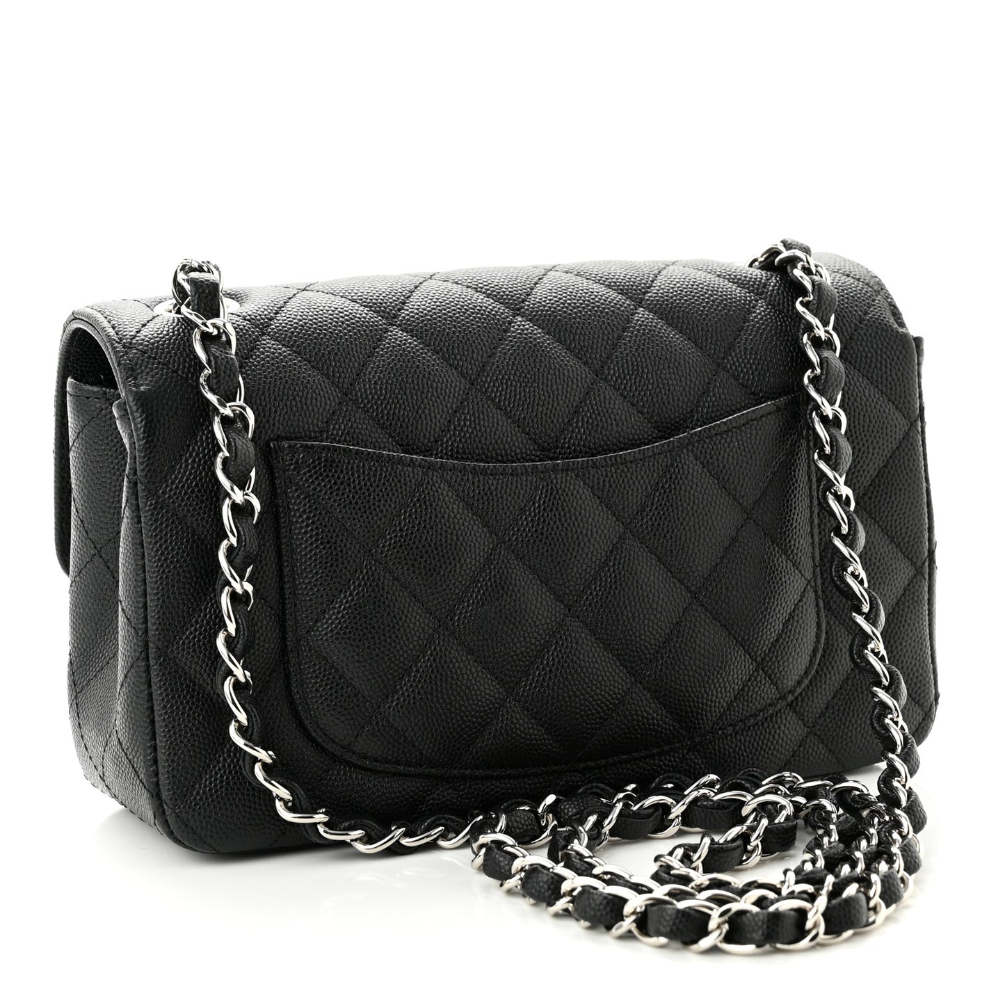 Caviar Quilted Mini Rectangular Flap Black