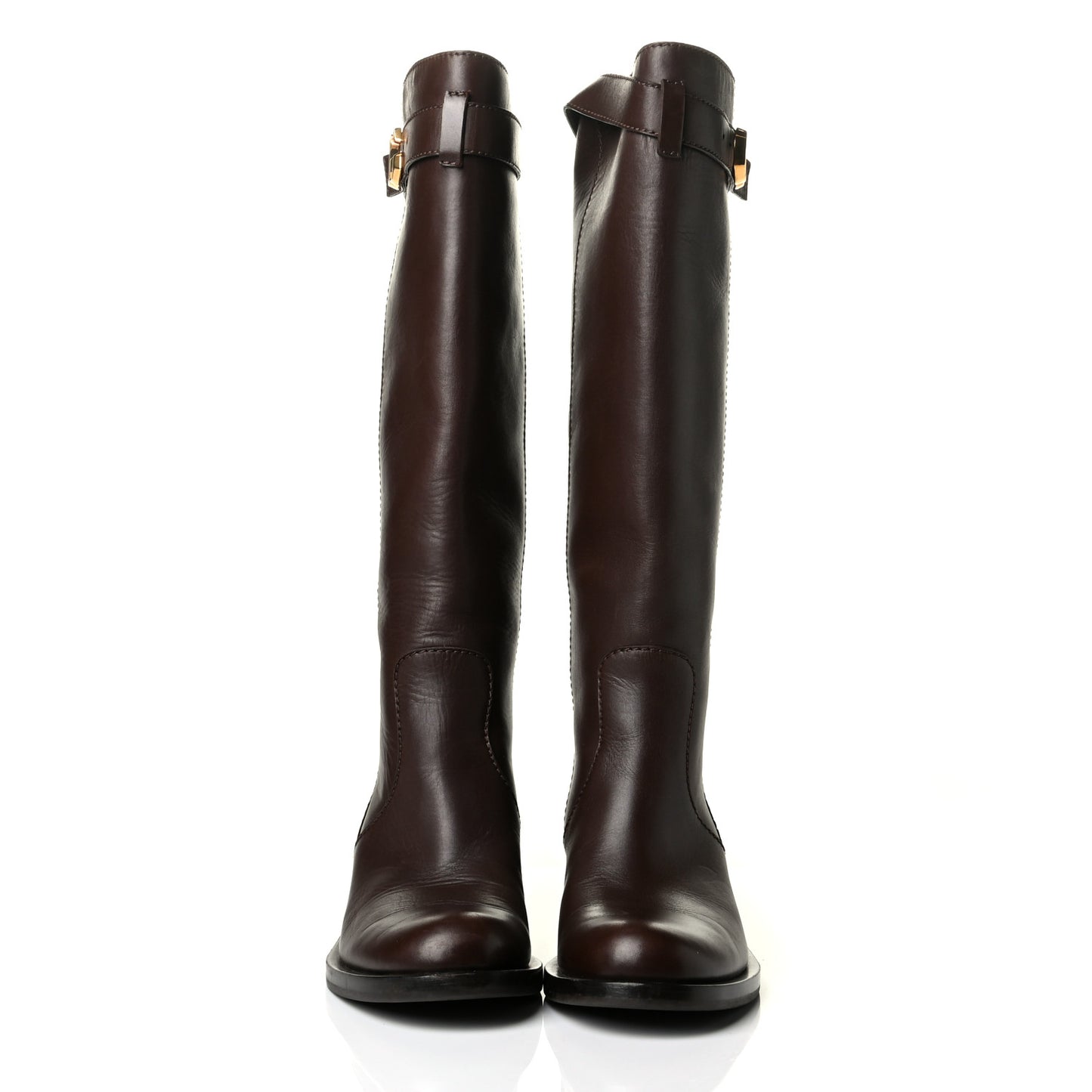 Calfskin Interlocking G Riding Boots 38 Brown