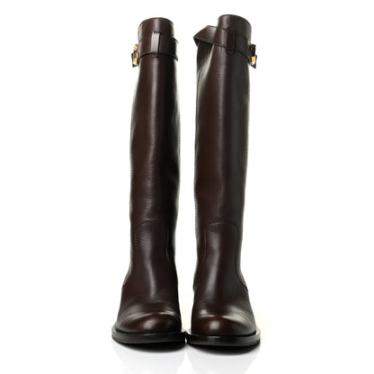 Gucci Calfskin Interlocking G Riding Boots 38 Brown 2 of 7