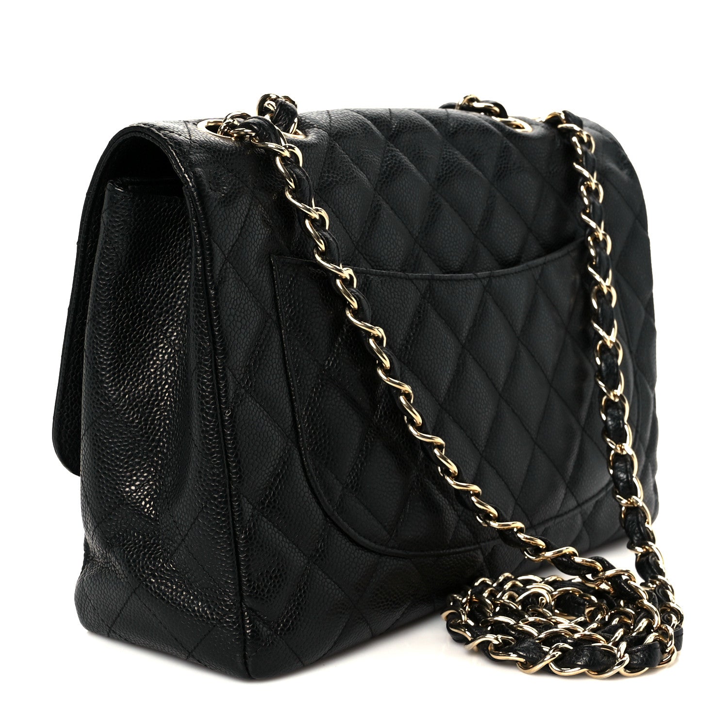Chanel Caviar Quilted Jumbo Single Flap Black 3 of 11