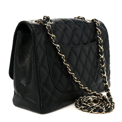 Chanel Caviar Quilted Jumbo Single Flap Black 3 of 11
