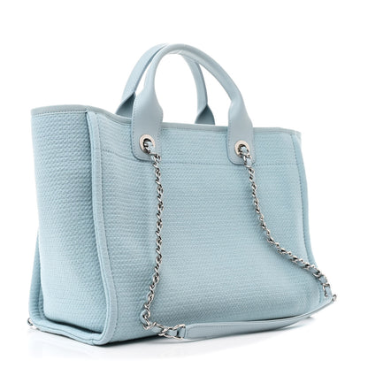 Chanel Mixed Fibers Small Deauville Tote Light Blue 4 of 12