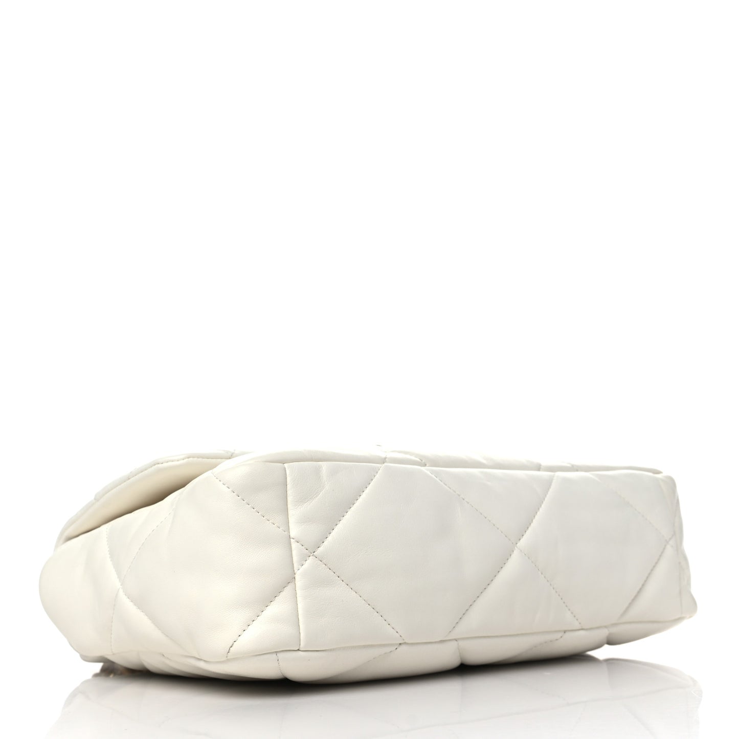 Lambskin Quilted Large Chanel 19 Flap White