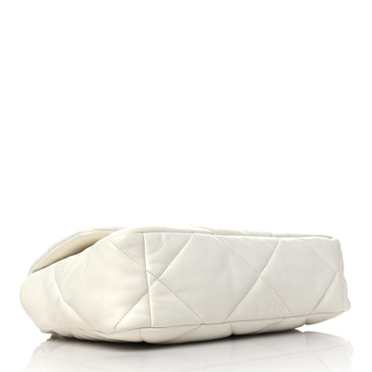 Chanel Lambskin Quilted Large Chanel 19 Flap White 4 of 10