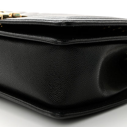 Chanel Caviar Chevron Quilted Medium Boy Flap Black 10 of 10
