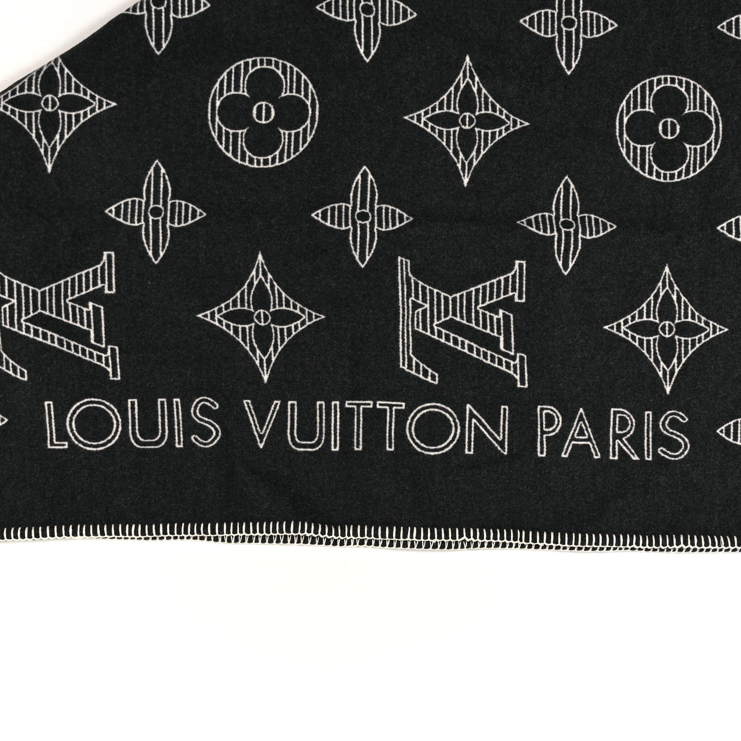 Louis Vuitton Wool Monogram Shadow Blanket Grey 4 of 4
