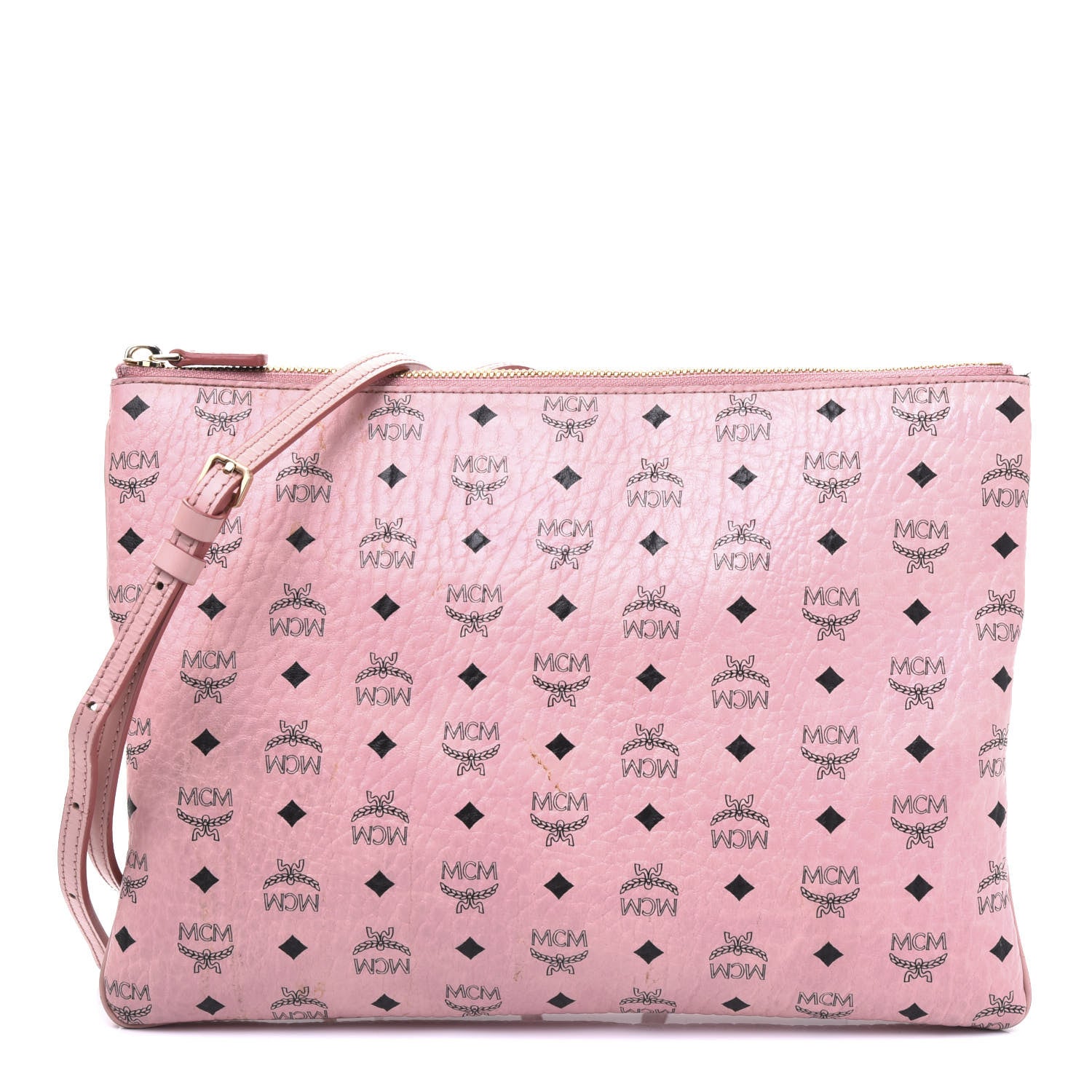 MCM Visetos Medium Crossbody Pouch Soft Pink 1 of 8