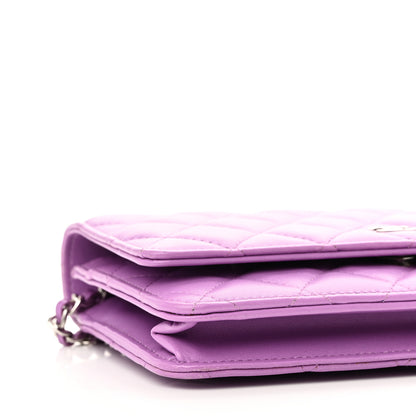 Chanel Lambskin Quilted Wallet On Chain WOC Purple 9 of 12