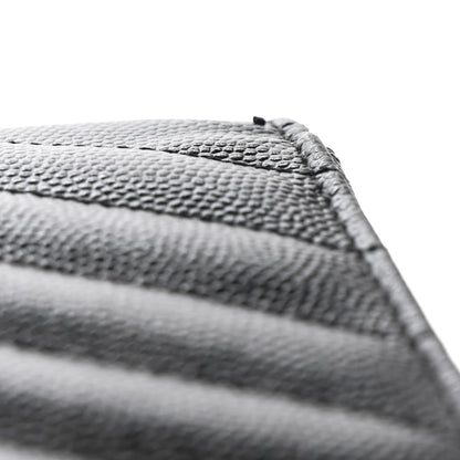 Saint Laurent Grain De Poudre Matelasse Chevron Monogram Monochrome Chain Wallet Black 12 of 13