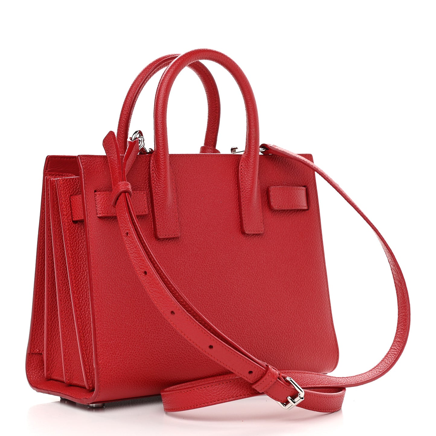 Grained Calfskin Nano Sac De Jour Lipstick Red