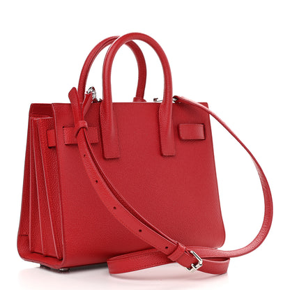 Saint Laurent Grained Calfskin Nano Sac De Jour Lipstick Red 3 of 12