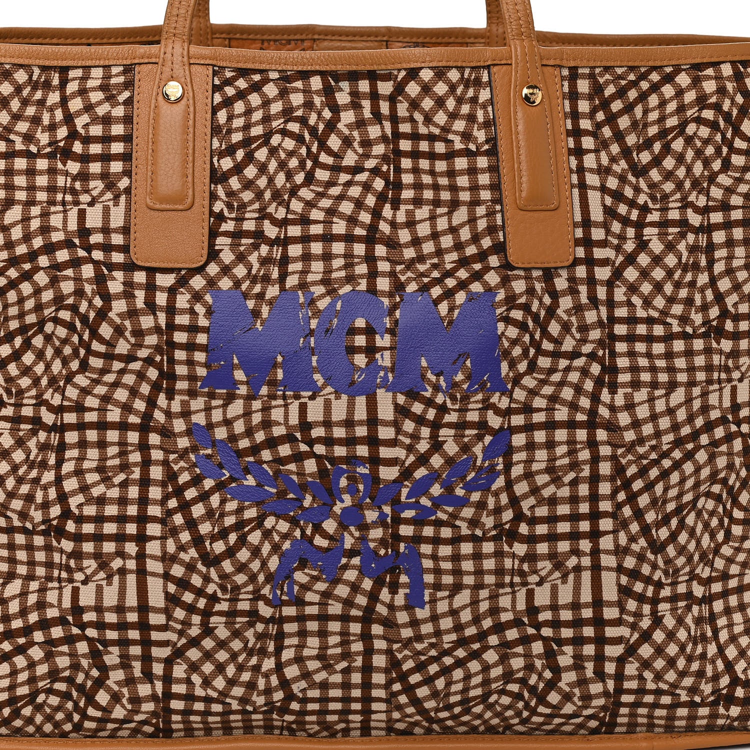 MCM Visetos Large Liz Reversible Shopper Tote Cognac 11 of 15